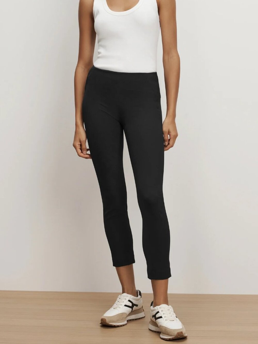 Veronica Beard Darkest Navy-Black Zip-Back Scuba Pant Slim Stretch Trousers